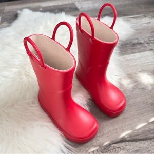 NEW Bright Red Toddler Waterproof Rubber Kids Rain Boots